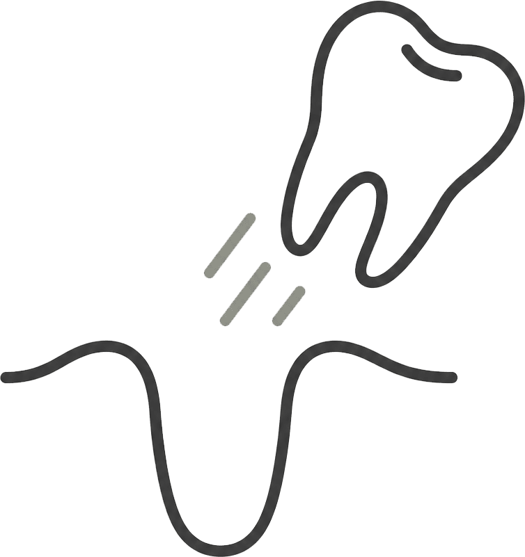 A broken, cracked or badly chipped tooth