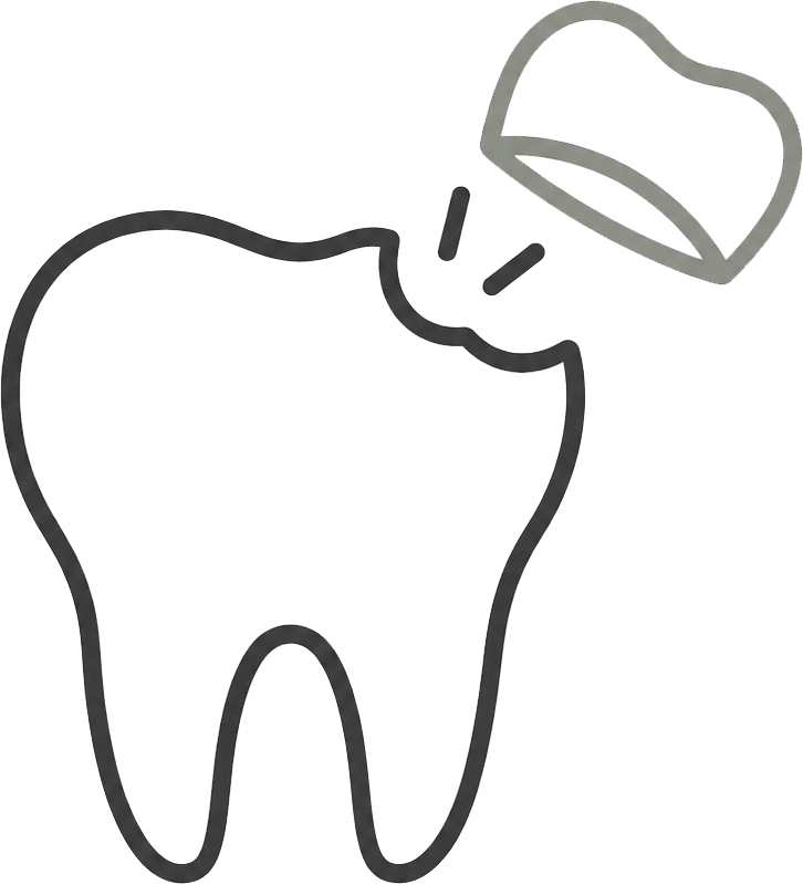 A knocked-out or displaced adult tooth
